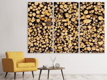 Laden Sie das Bild in den Galerie-Viewer, Leinwandbild 3-teilig Brennholz
