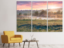 Laden Sie das Bild in den Galerie-Viewer, Leinwandbild 3-teilig Sonnenuntergang am Hügel