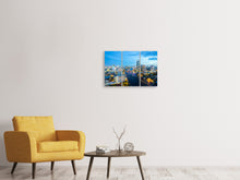 Laden Sie das Bild in den Galerie-Viewer, Leinwandbild 3-teilig Skyline Bangkok in der Abenddämmerung