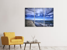 Laden Sie das Bild in den Galerie-Viewer, Leinwandbild 3-teilig Strandwellen