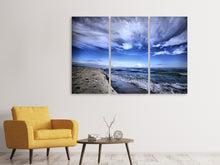 Laden Sie das Bild in den Galerie-Viewer, Leinwandbild 3-teilig Strandwellen