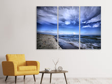 Laden Sie das Bild in den Galerie-Viewer, Leinwandbild 3-teilig Strandwellen