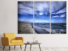 Laden Sie das Bild in den Galerie-Viewer, Leinwandbild 3-teilig Strandwellen