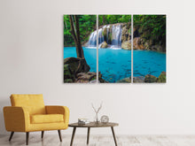 Laden Sie das Bild in den Galerie-Viewer, Leinwandbild 3-teilig Naturerlebnis Wasserfall