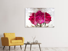 Laden Sie das Bild in den Galerie-Viewer, Leinwandbild 3-teilig Die Rosenspiegelung