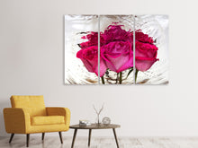 Laden Sie das Bild in den Galerie-Viewer, Leinwandbild 3-teilig Die Rosenspiegelung