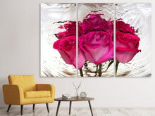 Laden Sie das Bild in den Galerie-Viewer, Leinwandbild 3-teilig Die Rosenspiegelung