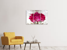 Laden Sie das Bild in den Galerie-Viewer, Leinwandbild 3-teilig Die Rosenspiegelung