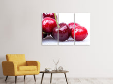 Laden Sie das Bild in den Galerie-Viewer, Leinwandbild 3-teilig Kirschen