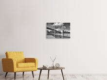 Laden Sie das Bild in den Galerie-Viewer, Leinwandbild 3-teilig Skyline Schwarzweissfotografie Brooklyn Bridge NY