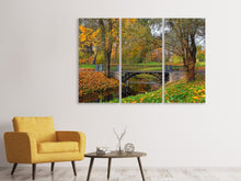 Laden Sie das Bild in den Galerie-Viewer, Leinwandbild 3-teilig Romantischer Park