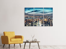 Laden Sie das Bild in den Galerie-Viewer, Leinwandbild 3-teilig Skyline Manhattan Citylights
