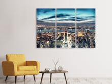 Laden Sie das Bild in den Galerie-Viewer, Leinwandbild 3-teilig Skyline Manhattan Citylights