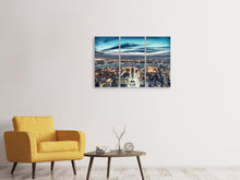 Laden Sie das Bild in den Galerie-Viewer, Leinwandbild 3-teilig Skyline Manhattan Citylights