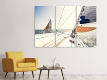 Laden Sie das Bild in den Galerie-Viewer, Leinwandbild 3-teilig Segelyacht
