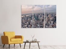 Laden Sie das Bild in den Galerie-Viewer, Leinwandbild 3-teilig Skyline Blick über Manhattan