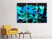 Laden Sie das Bild in den Galerie-Viewer, Leinwandbild 3-teilig 3D-Diamonds