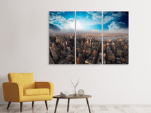 Laden Sie das Bild in den Galerie-Viewer, Leinwandbild 3-teilig Skyline Über den Dächern von Manhattan