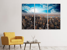 Laden Sie das Bild in den Galerie-Viewer, Leinwandbild 3-teilig Skyline Über den Dächern von Manhattan