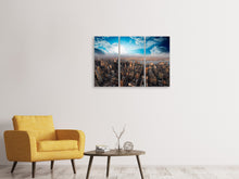 Laden Sie das Bild in den Galerie-Viewer, Leinwandbild 3-teilig Skyline Über den Dächern von Manhattan