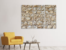 Laden Sie das Bild in den Galerie-Viewer, Leinwandbild 3-teilig Sandsteinmauer