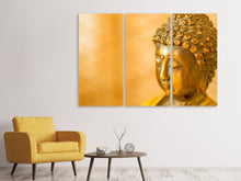 Laden Sie das Bild in den Galerie-Viewer, Leinwandbild 3-teilig Buddha Kopf