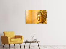 Laden Sie das Bild in den Galerie-Viewer, Leinwandbild 3-teilig Buddha Kopf