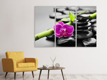Laden Sie das Bild in den Galerie-Viewer, Leinwandbild 3-teilig Feng-Shui-Orchidee