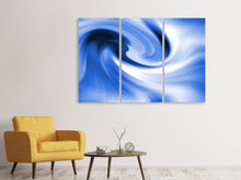 Laden Sie das Bild in den Galerie-Viewer, Leinwandbild 3-teilig Abstrakte blaue Welle