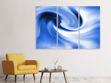 Laden Sie das Bild in den Galerie-Viewer, Leinwandbild 3-teilig Abstrakte blaue Welle