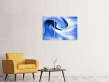 Laden Sie das Bild in den Galerie-Viewer, Leinwandbild 3-teilig Abstrakte blaue Welle