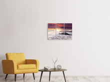 Laden Sie das Bild in den Galerie-Viewer, Leinwandbild 3-teilig Sonnenaufgang Winterlandschaft