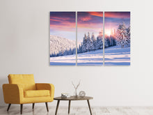 Laden Sie das Bild in den Galerie-Viewer, Leinwandbild 3-teilig Winterlandschaft