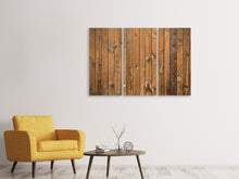 Laden Sie das Bild in den Galerie-Viewer, Leinwandbild 3-teilig Bretterwand