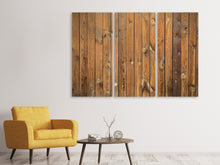 Laden Sie das Bild in den Galerie-Viewer, Leinwandbild 3-teilig Bretterwand