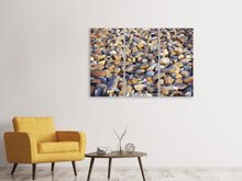 Laden Sie das Bild in den Galerie-Viewer, Leinwandbild 3-teilig Strandsteine