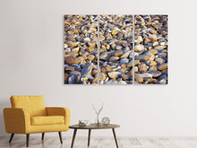 Laden Sie das Bild in den Galerie-Viewer, Leinwandbild 3-teilig Strandsteine
