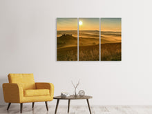 Laden Sie das Bild in den Galerie-Viewer, Leinwandbild 3-teilig Sonnenuntergang im Gebirge