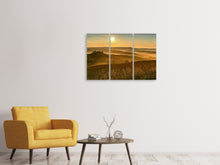 Laden Sie das Bild in den Galerie-Viewer, Leinwandbild 3-teilig Sonnenuntergang im Gebirge