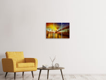 Laden Sie das Bild in den Galerie-Viewer, Leinwandbild 3-teilig Skyline Brooklyn Bridge NY