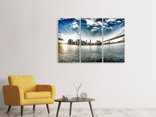 Laden Sie das Bild in den Galerie-Viewer, Leinwandbild 3-teilig Brooklyn Bridge From The Other Side
