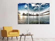 Laden Sie das Bild in den Galerie-Viewer, Leinwandbild 3-teilig Brooklyn Bridge From The Other Side