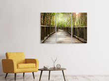 Laden Sie das Bild in den Galerie-Viewer, Leinwandbild 3-teilig Hölzerne Brücke