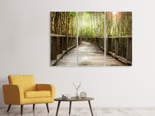 Laden Sie das Bild in den Galerie-Viewer, Leinwandbild 3-teilig Hölzerne Brücke