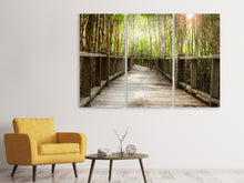 Laden Sie das Bild in den Galerie-Viewer, Leinwandbild 3-teilig Hölzerne Brücke