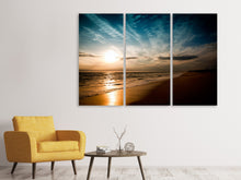 Laden Sie das Bild in den Galerie-Viewer, Leinwandbild 3-teilig Strandspaziergang