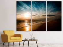 Laden Sie das Bild in den Galerie-Viewer, Leinwandbild 3-teilig Strandspaziergang