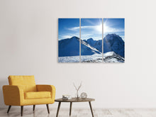 Laden Sie das Bild in den Galerie-Viewer, Leinwandbild 3-teilig Der Berg im Schnee