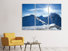 Laden Sie das Bild in den Galerie-Viewer, Leinwandbild 3-teilig Der Berg im Schnee