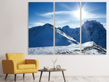 Laden Sie das Bild in den Galerie-Viewer, Leinwandbild 3-teilig Der Berg im Schnee